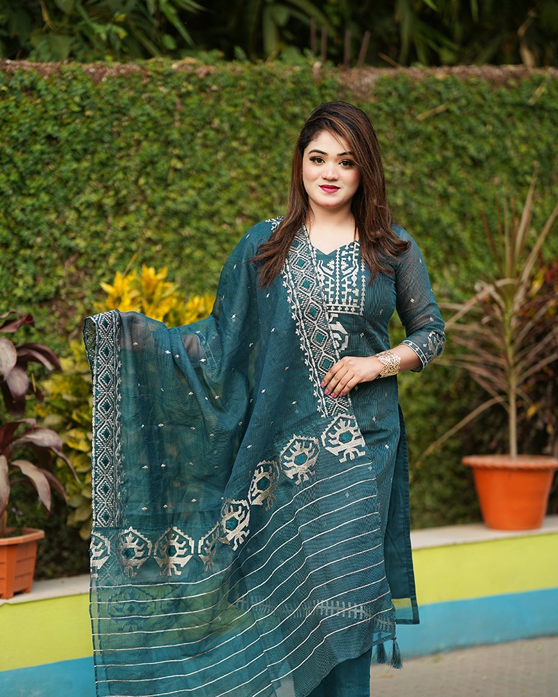 Premium Quota Muslin Jamdani - Image 4