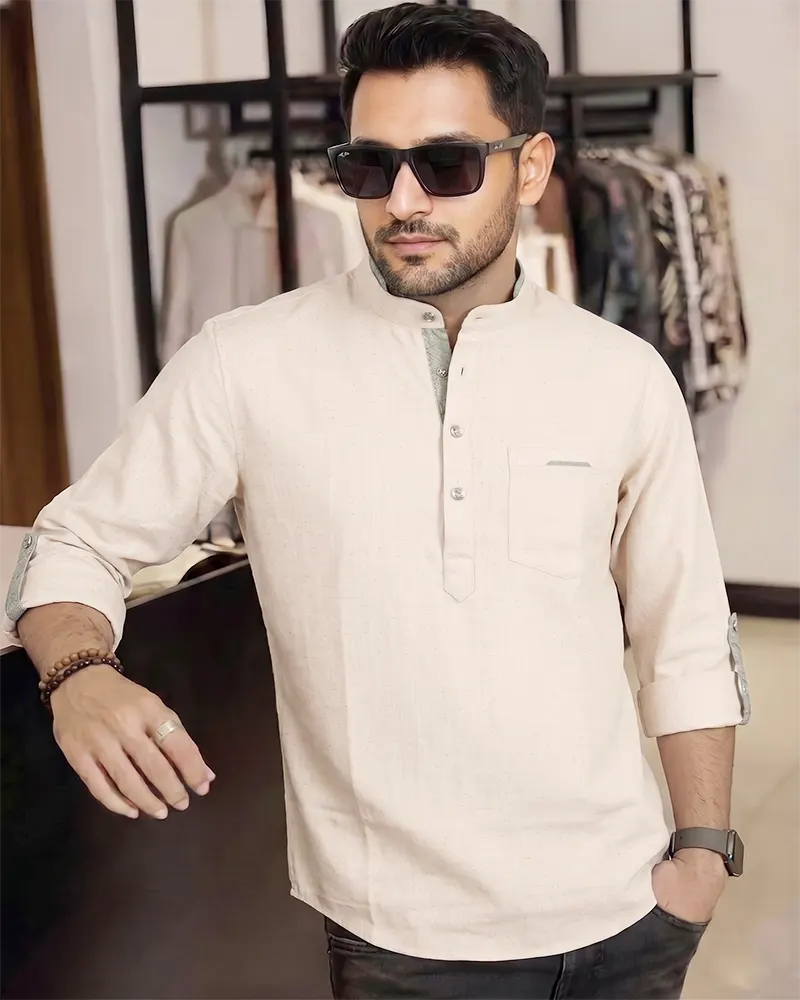 Premium Slab Cotton Katua(Cream Beige) - Image 2