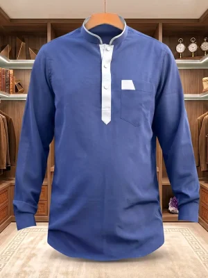 Premium Imported China Fabric (Navy Blue)