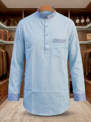 Premium Fine Cotton Katua (Sky Blue)