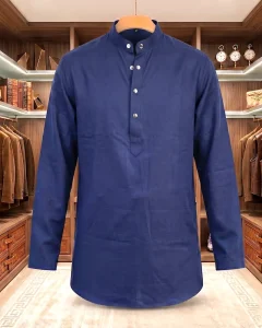 Premium Slab Cotton Katua(Navy Blue)