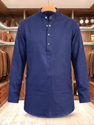 Premium Slab Cotton Katua(Navy Blue)